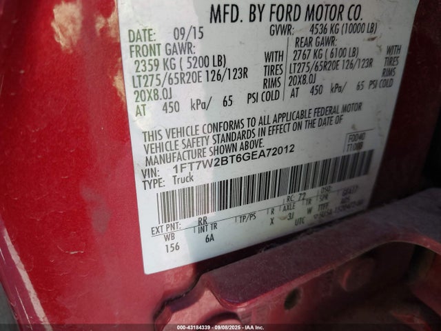 Ford 2016 2016 1FT7W2BT6GEA72012 Image 9