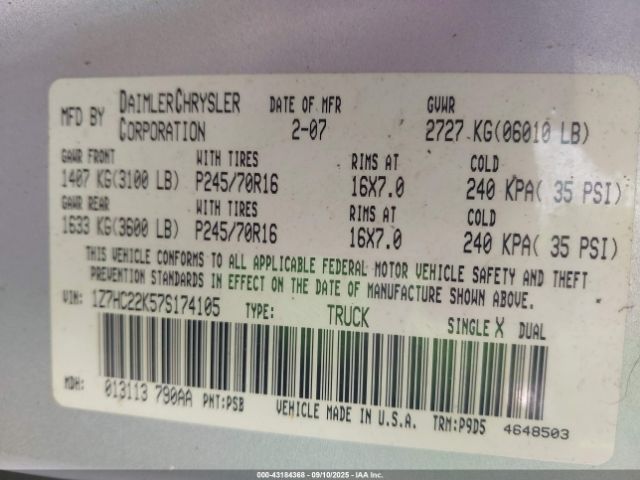 2007 MITSUBISHI RAIDER 1Z7HC22K57S174105 Photo 8