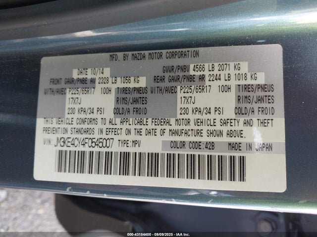 Mazda py 2015 JM3KE4CY4F0545007 Image 9