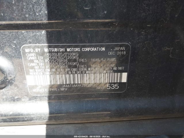 2019 MITSUBISHI ECLIPSE CROSS JA4AT3AAXKZ029552 Photo 8