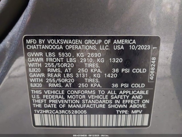 Volkswagen tsi 2024 1V2HR2CA3RC528005 Image 9