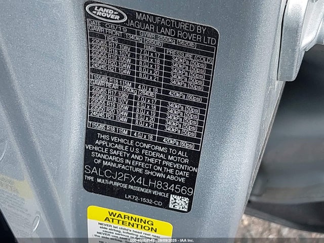 Land Rover aj20p 2020 SALCJ2FX4LH834569 Image 9