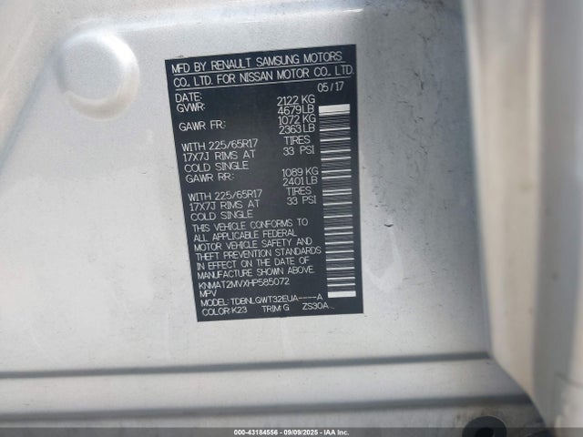 Nissan 2017 2017 KNMAT2MVXHP585072 Image 9