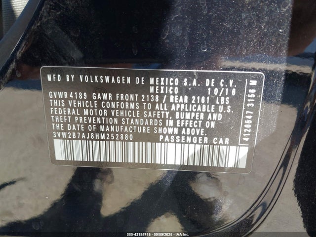 Volkswagen 1.4 tsi 2017 3VW2B7AJ8HM252880 Image 9