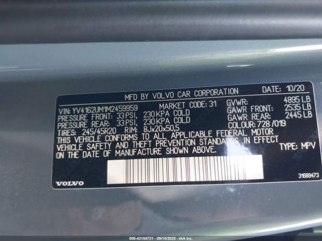 2021 VOLVO XC40 YV4162UM1M2459959 Photo 8