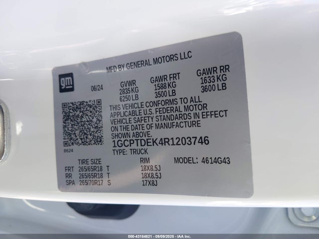 1GCPTDEK4R1203746 Chevrolet l3b