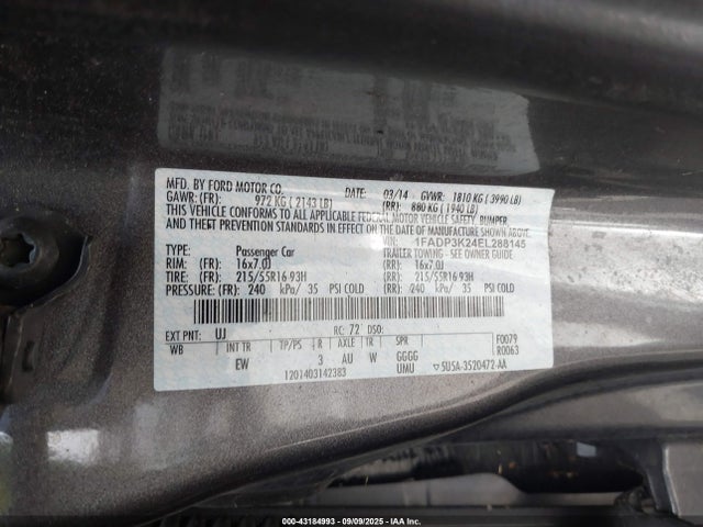 1FADP3K24EL288145 Ford 2014