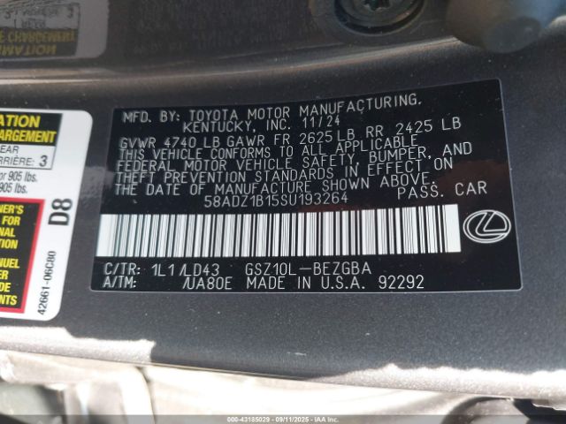 2025 LEXUS ES 350 58ADZ1B15SU193264 Photo 8