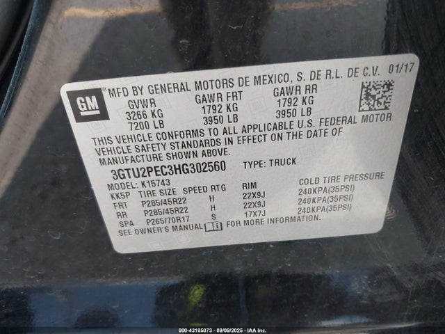 GMC Sierra 2017 3GTU2PEC3HG302560 Image 22
