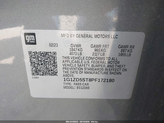 Chevrolet lfv 2023 1G1ZD5ST8PF172180 Image 9