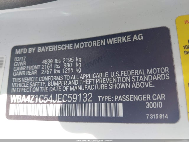 BMW 430I 2018 WBA4Z1C54JEC59132 Image 9