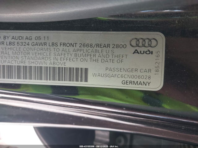 2012 AUDI A7 WAUSGAFC6CN006028 Photo 8