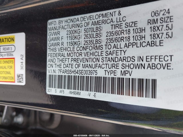 7FARS5H54SE003975 Honda Cr-v Hybrid Sport