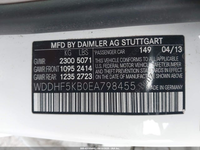 Mercedes-Benz E 350 2014 WDDHF5KB0EA798455 Image 9