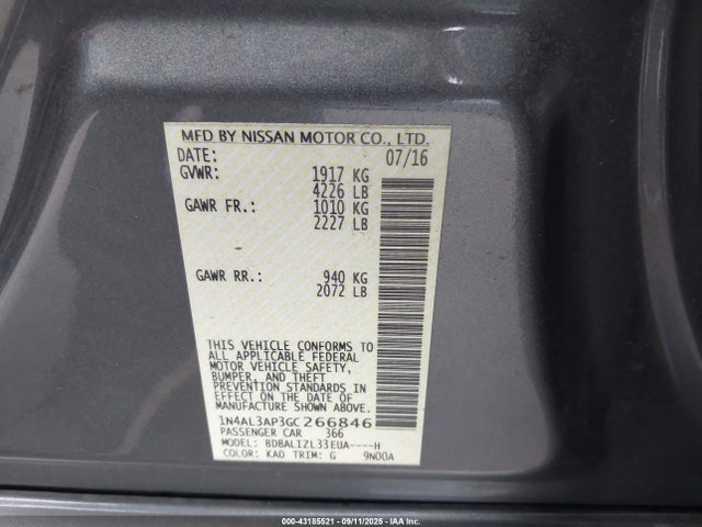 1N4AL3AP3GC266846 Nissan 2016