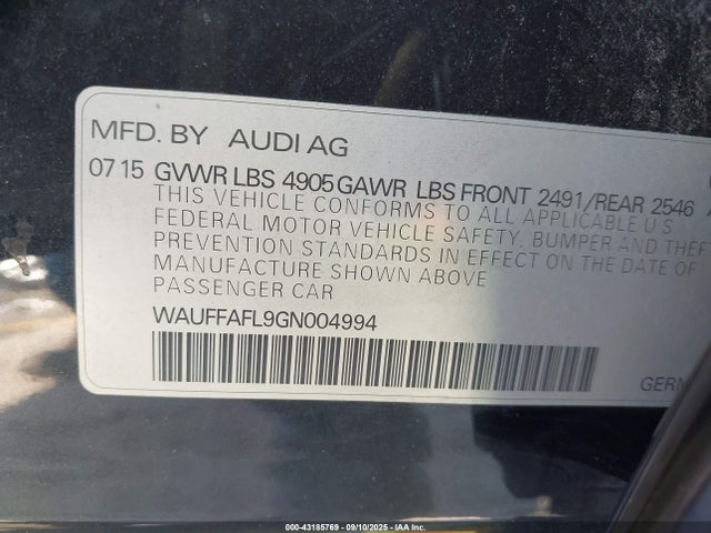 2016 AUDI A4 WAUFFAFL9GN004994 Photo 8