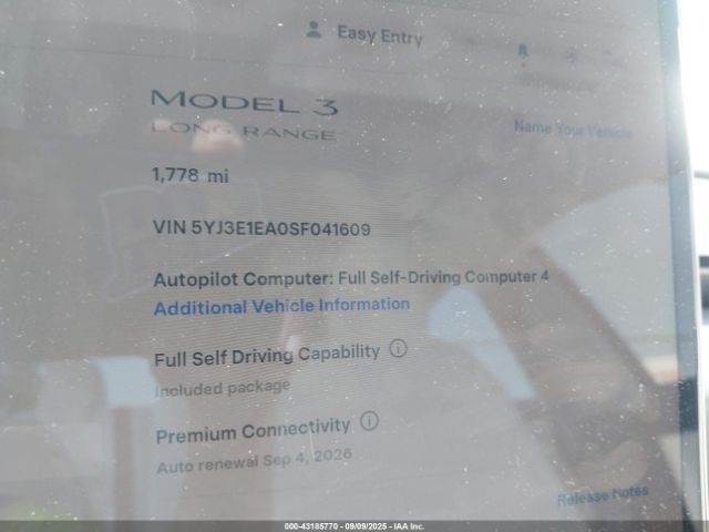 2025 TESLA MODEL 3 5YJ3E1EA0SF041609 Photo 6