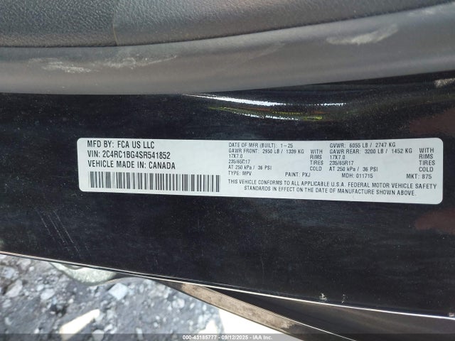 Chrysler Pacifica 2025 2C4RC1BG4SR541852 Image 9