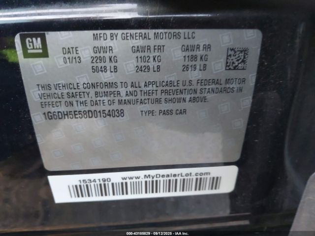 2013 CADILLAC CTS 1G6DH5E58D0154038 Photo 8