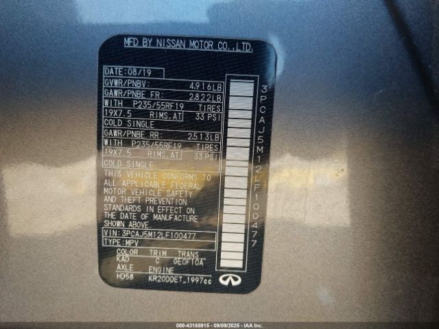 2020 INFINITI QX50 3PCAJ5M12LF100477 Photo 8