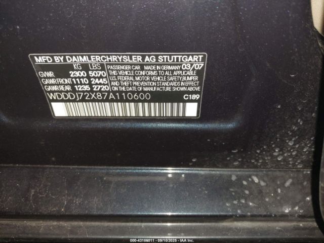 2007 MERCEDES-BENZ CLS 550 WDDDJ72X87A110600 Photo 8