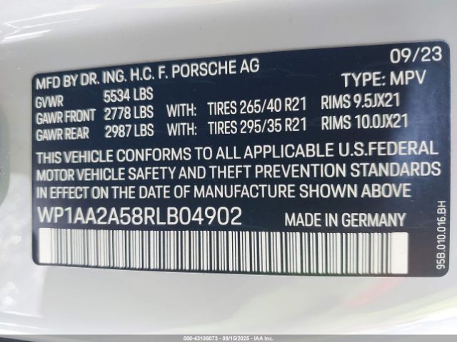 2024 PORSCHE MACAN WP1AA2A58RLB04902 Photo 8