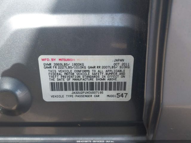 2012 MITSUBISHI LANCER JA32U2FUXCU007195 Photo 8