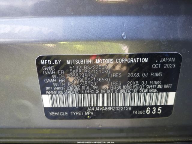 2024 MITSUBISHI OUTLANDER JA4J4VA86RZ022128 Photo 8