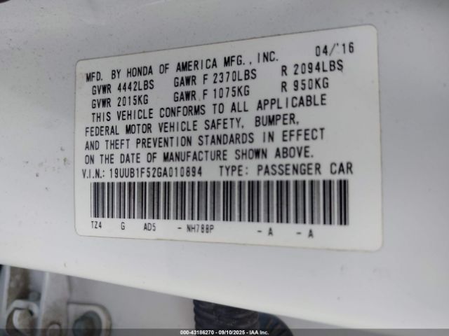2016 ACURA TLX 19UUB1F52GA010894 Photo 8