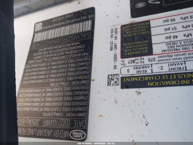 Land Rover aj20p6 2022 SALWS2RU5NA237406 Image 9