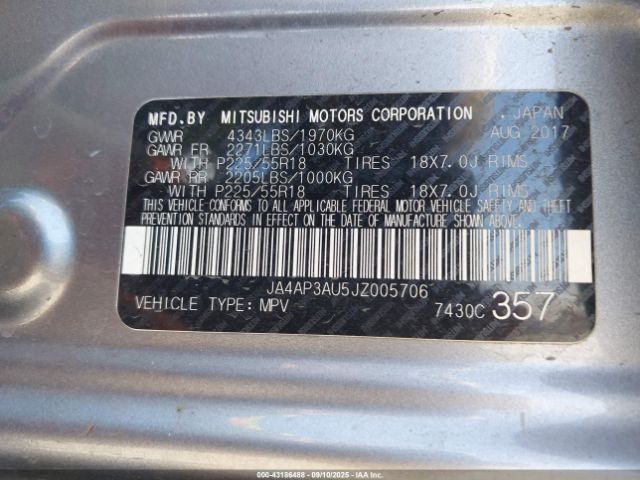 2018 MITSUBISHI OUTLANDER SPORT JA4AP3AU5JZ005706 Photo 8