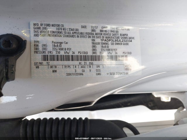 1FADP3L95JL232334 Ford 2.0l gtdi