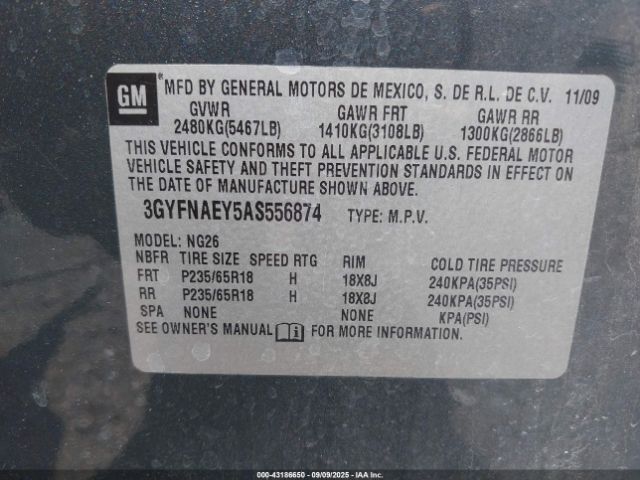 2010 CADILLAC SRX 3GYFNAEY5AS556874 Photo 8