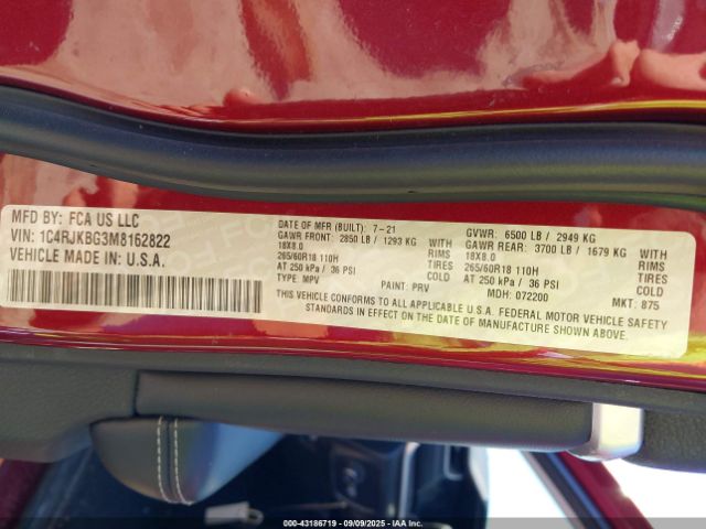 2021 JEEP GRAND CHEROKEE L 1C4RJKBG3M8162822 Photo 8