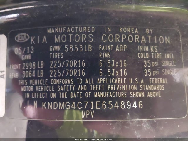 KIA 2014 2014 KNDMG4C71E6548946 Image 9