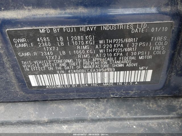 2010 SUBARU OUTBACK 4S4BRBLC6A3351989 Photo 8