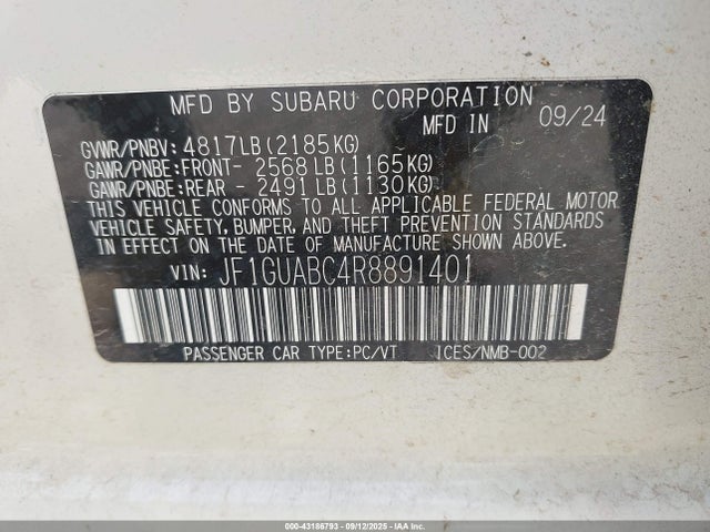 Subaru na 2024 JF1GUABC4R8891401 Image 9