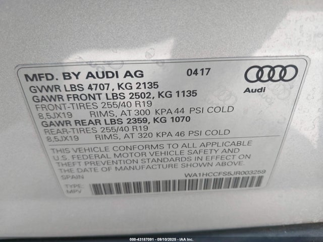 2018 AUDI Q3 WA1HCCFS5JR003259 Photo 8