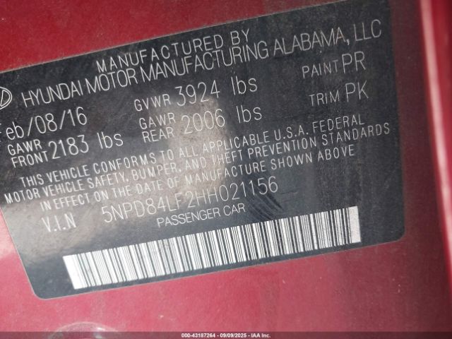 2017 HYUNDAI ELANTRA 5NPD84LF2HH021156 Photo 8