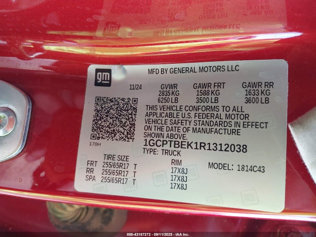 1GCPTBEK1R1312038 Chevrolet l3b