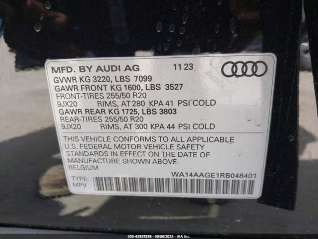 2024 AUDI Q8 E-TRON WA14AAGE1RB048401 Photo 8