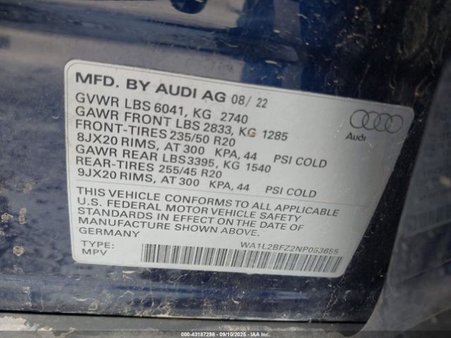 2022 AUDI Q4 E-TRON WA1L2BFZ2NP053655 Photo 8