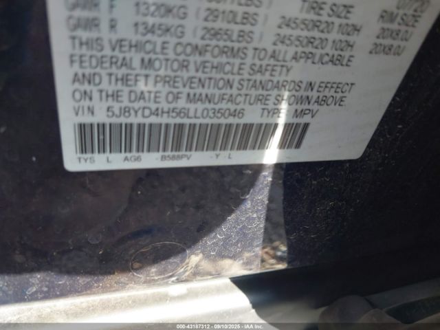 2020 ACURA MDX 5J8YD4H56LL035046 Photo 8