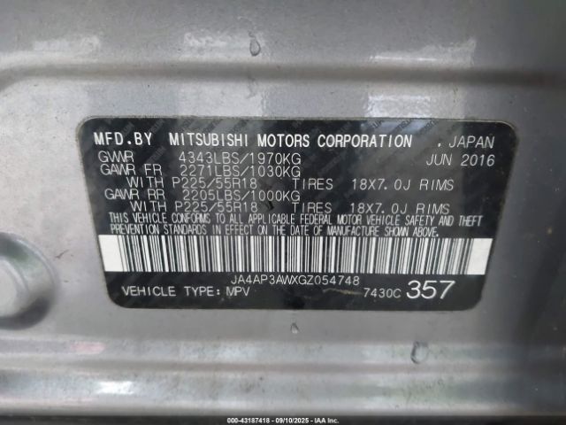 2016 MITSUBISHI OUTLANDER SPORT JA4AP3AWXGZ054748 Photo 8