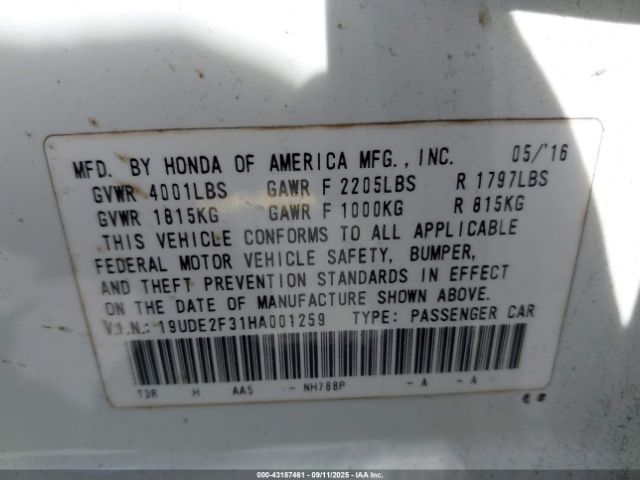 2017 ACURA ILX 19UDE2F31HA001259 Photo 8