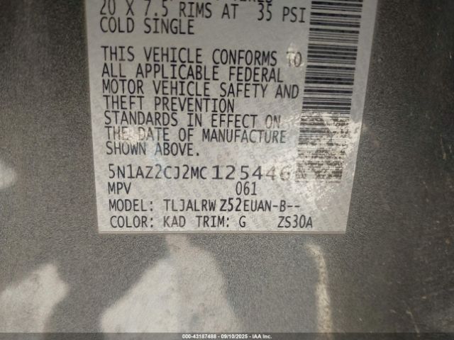 2021 NISSAN MURANO 5N1AZ2CJ2MC125446 Photo 8