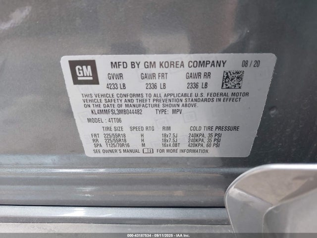 Buick l3t - l3, sidi, vvt, alum 2021 KL4MMFSL3MB044482 Image 9