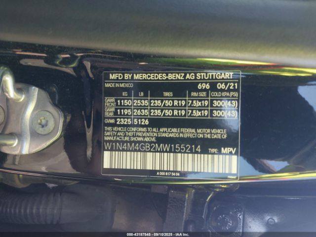 2021 MERCEDES-BENZ GLB 250 W1N4M4GB2MW155214 Photo 8