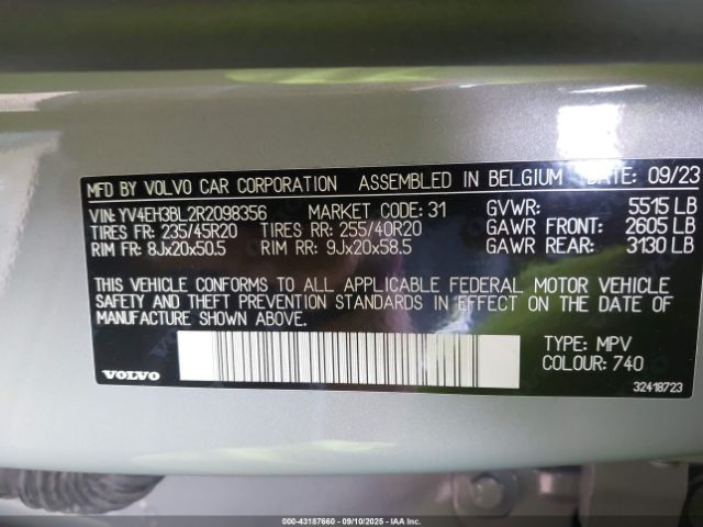 2024 VOLVO C40 RECHARGE PURE ELECTRIC YV4EH3BL2R2098356 Photo 8