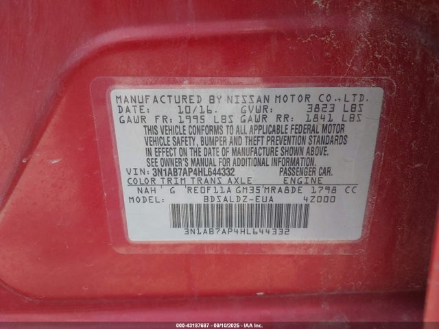 3N1AB7AP4HL644332 Nissan 2017